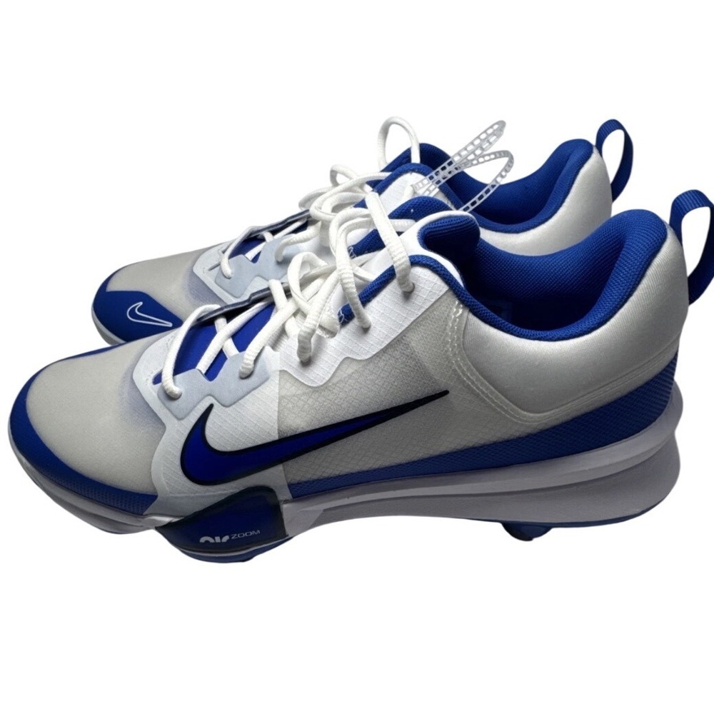 Nike Force Zoom Trout 9 Metal Baseball Cleats Mens 13 White Blue Metal Spikes - Picture 7 of 9